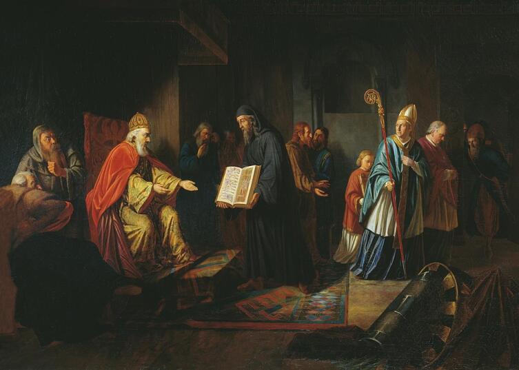 Великий князь Владимир избирает религию. И. Е. Эггинк, 1822 г.